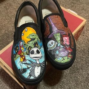 Hand Painted EUC Nightmare before Christmas Vans